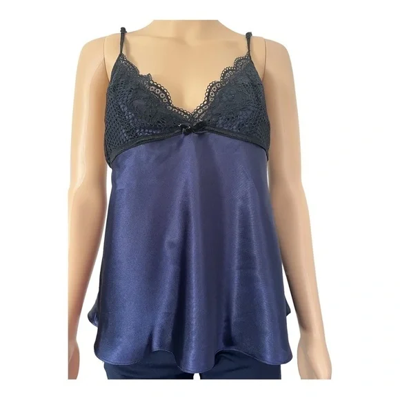 LINEA Donatella lace dark purple lingerie adjustable spaghetti strap bow Women M - Picture 2 of 15